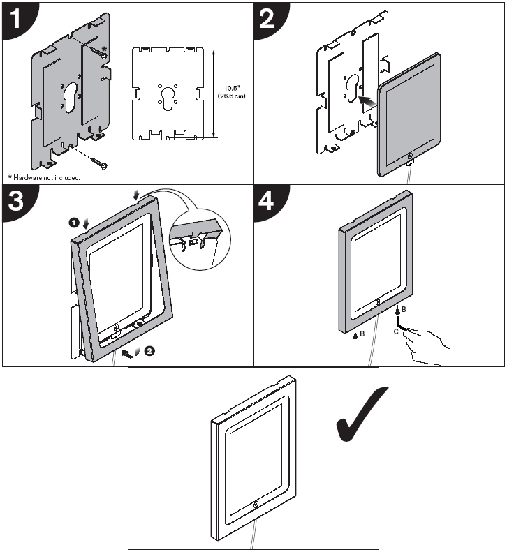 Innovative 8424 Secure iPad Holder Installation with Wall
