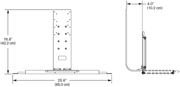 Technical drawing for Innovative 8209 Flip-Up Keyboard Tray