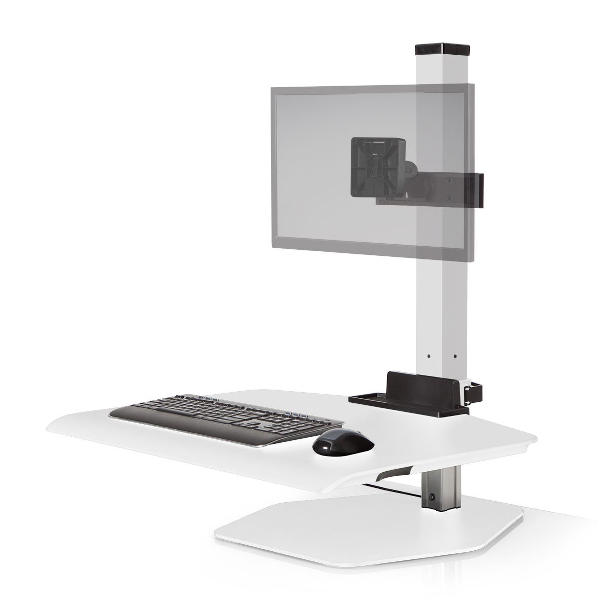 Winston Single Freestanding Sit-Stand Workstation in White