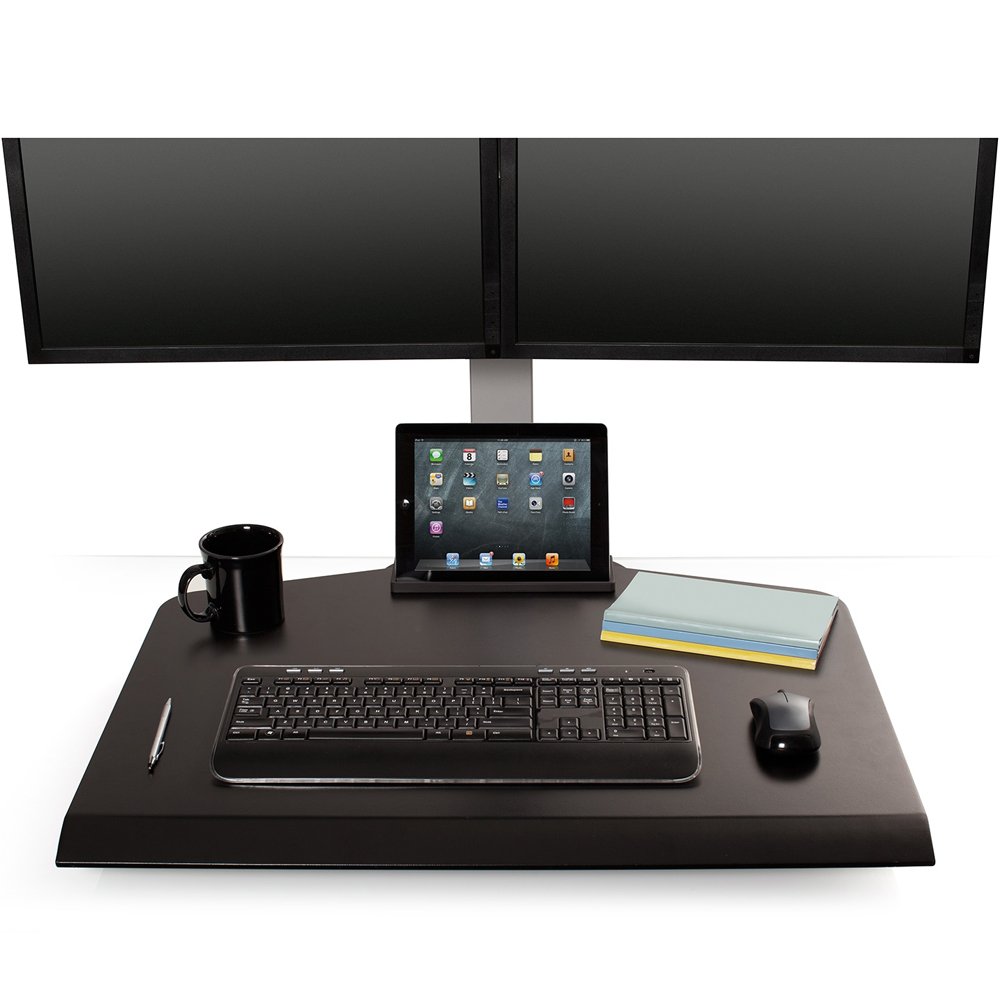 Large worksurface of the Winston Dual Monitor Workstation