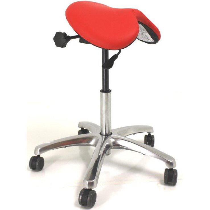 Red Saddle Chair with 30 Degree Angle