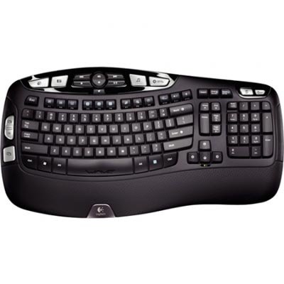 Logitech K350 Wireless Wave Shaped Keyboard with a Cushioned and Contoured Palm Rest