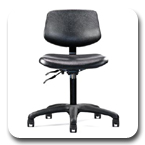 Neutral Posture Graphite Urethane Task, Stool, Lab, Industrial, Healthcare, Cleanroom Chair