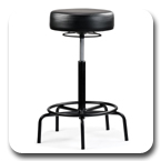 Neutral Posture Stratus Upholstered Round Task, Stool, Prop, Lab, Industrial, Healthcare Chairs