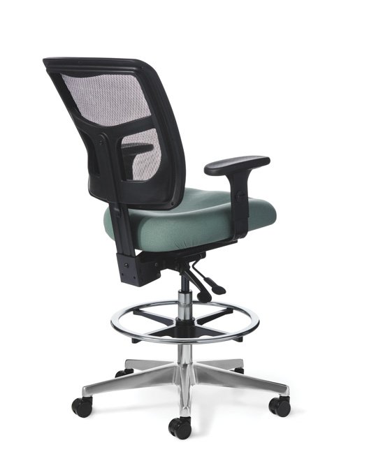 Back View of Office Master YS75 High Stool Mesh Back with Footring
