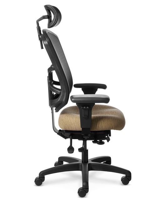 Full Side View of Office Master YS89 High Back Mesh Chair with Headrest