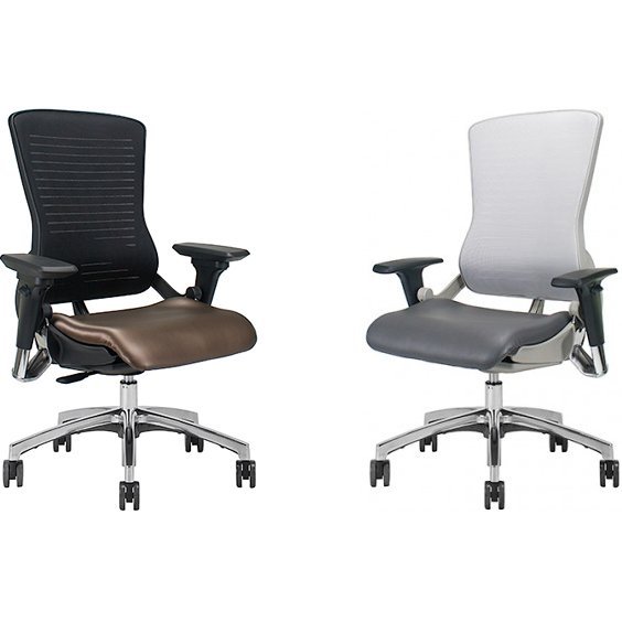 OM5-EX Gaming Chairs in Brown and Grey Leather Seats