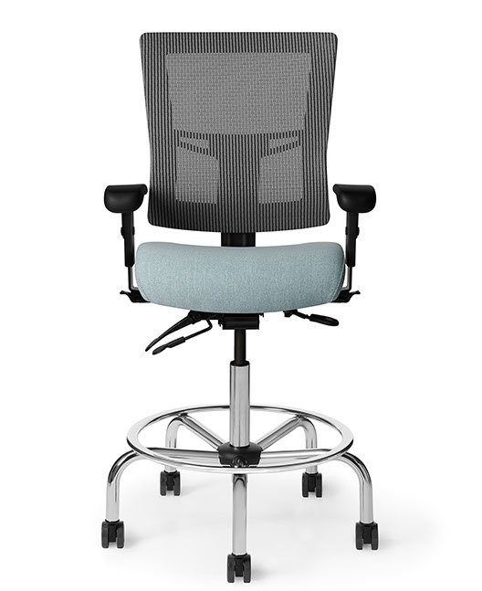 Front view of Office Master AF513 Affirm Simple Mid-Back Fixed Foot Ring Stool