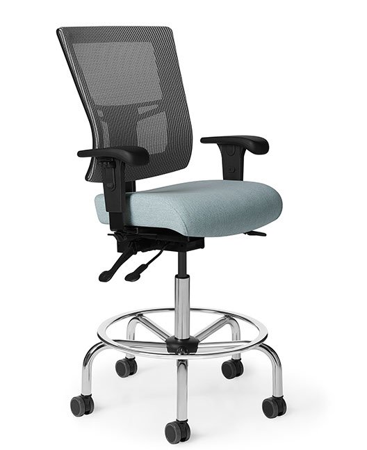 Side view of Office Master AF513 Affirm Simple Mid-Back Fixed Foot Ring Stool