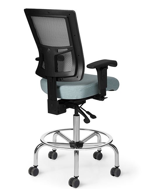 Back view of Office Master AF513 Affirm Simple Mid-Back Fixed Foot Ring Stool