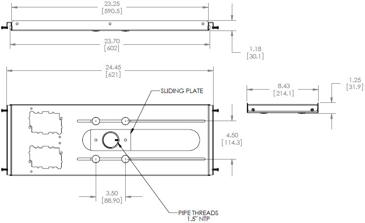 Technical Drawing for Premier PP-FCTA-QL False Ceiling Tile Adapter with Quick-Lock Cable