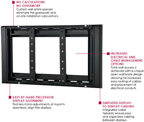 Peerless DS-VW760 Flat Video Wall Mount for 40" to 65" Displays