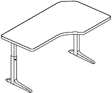 Sierra HX Pin Offset Corner Left 2 Legs Table