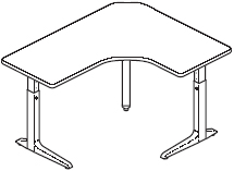 Sierra HX Pin Offset Corner Left 3 Legs Table