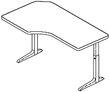 Sierra HX Pin Offset Corner Right 2 Legs Table