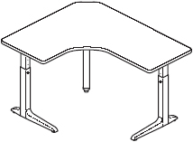 Sierra HX Pin Offset Corner Right 3 Legs Table