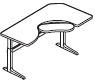 Offset corner keyboard cutout left