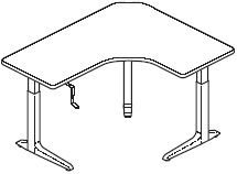 Sierra HX Crank Offset Corner 3 Legs Left Table