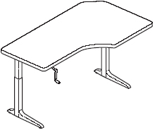 Workrite Sierra HX Crank Offset Corner 2 Legs Left Table