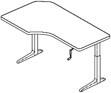 Workrite Sierra HX Crank Offset Corner 2 Legs Right Table