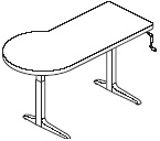 Sierra HX Crank P Peninsula Left 2 Legs Table