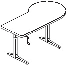 Sierra HX Crank P Peninsula Right 2 Legs Table