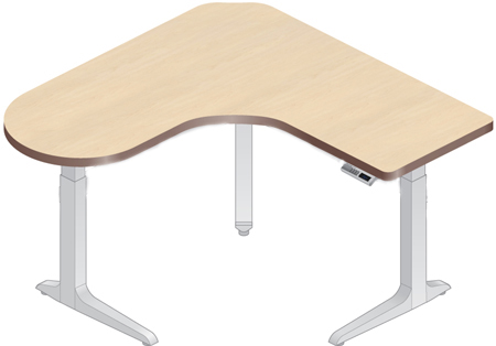 Workrite Sierra HX Electric Peninsula 3 Legs Left or Right Height Adjustable Workstation