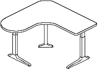 Sierra HX Peninsula Left 3 Legs Table