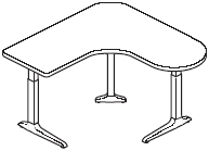 Sierra HX Peninsula Right 3 Legs Table