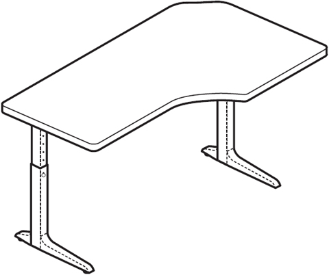 Workrite Sierra HX Pin Offset Corner 2 Legs Height Adjustable Workstation