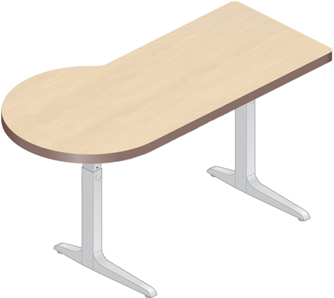 Workrite Sierra HX Pin P Peninsula 2 Legs Height Adjustable Workstation