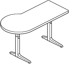 Sierra HX Pin P Peninsula 2 Legs Left Table