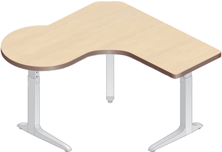 Workrite Sierra HX Pin P Peninsula 3 Legs Height Adjustable Workstation