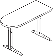 Sierra HX Pin Peninsula 2 Legs Left Table