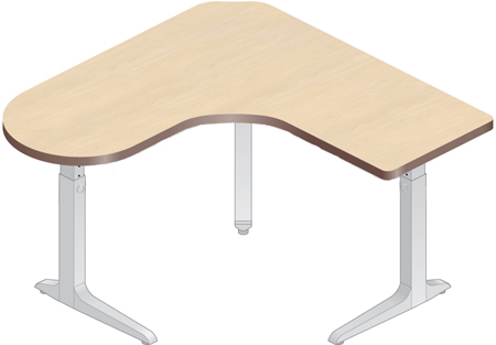 Workrite Sierra HX Pin Peninsula 3 Legs Height Adjustable Workstation