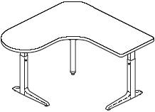 Sierra HX Pin Peninsula 3 Legs Left Table