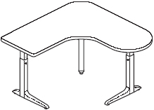 Sierra HX Pin Peninsula 3 Legs Right Table