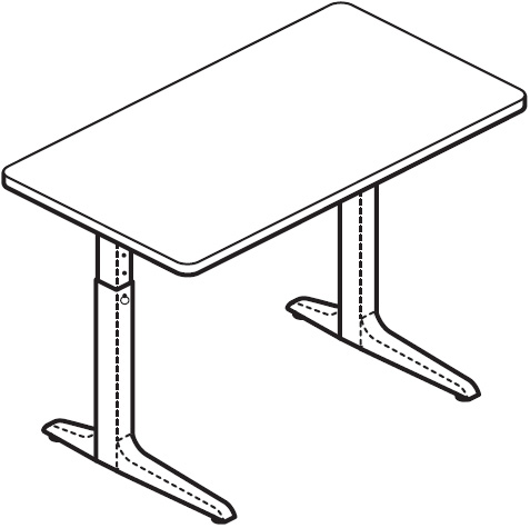 Workrite Sierra HX Pin Rectangular Height Adjustable Workstation