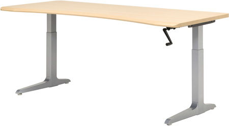 Workrite Sierra HX Crank Rectangular Concave Front Height Adjustable Workstation