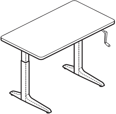 Workrite Sierra HX Crank Rectangular Height Adjustable Workstation