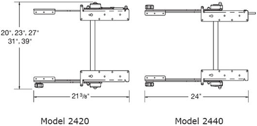 Workrite 2420 and 2440 Series Gemini Model Dual Adjustable Arm