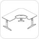 WorkRite Sierra HX Electric Offset Corner Keyboard Cutout Table