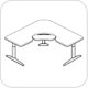 WorkRite Sierra HXL Electric Equal Corner Keyboard Cutout Table