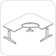 WorkRite Sierra HXL Electric Offset Corner Keyboard Cutout Table