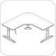 Workrite Sierra HXL Crank Equal Corner 3 Legs Sit-Stand Table