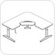 Workrite Sierra HXL Crank Equal Corner Keyboard Cutout Table