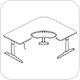 Workrite Sierra HXL Crank Offset Corner Keyboard Cutout Table