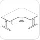 Workrite Sierra HXL Crank Offset Corner 3 Legs Sit-Stand Table
