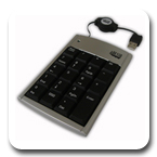 Adesso AKP-150 - 19 Key Numeric Keypad with Retractable Cord