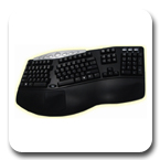 Adesso PCK-208B or PCK-208W Contoured Ergonomic Keyboard with Hot Keys